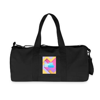 Pastellfarbenes geometrisches Pod-Design - Recycelte Canvas-Sporttasche von Stanley/Stella - Schwarz - Vorne