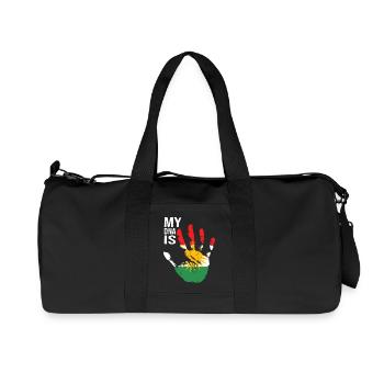 Kurdistan Kurds Hand Design with Flag - Recycled Canvas Sports Bag by Stanley/Stella - black - Front