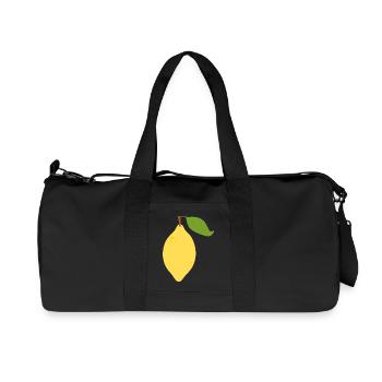 Modernes Zitronen-Zitrus-Muster-Design - Recycelte Canvas-Sporttasche von Stanley/Stella - Schwarz - Vorne