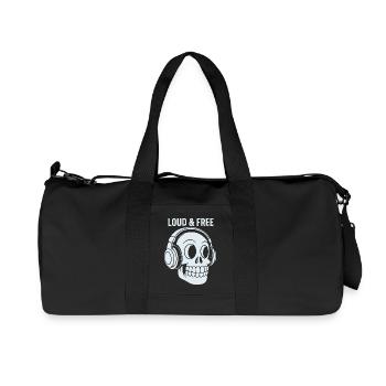 Skull Headphones Loud Free - Recycled Canvas Sports Bag by Stanley/Stella - black - Front