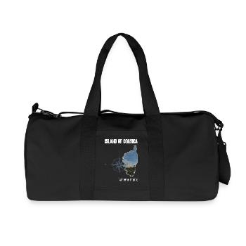 Korsika Insel Umriss Foto, Kompass - Recycelte Canvas-Sporttasche von Stanley/Stella - Schwarz - Vorne
