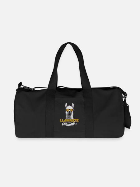 Llamaste – Lama de yoga avec lunettes de soleil - Sac de sport en toile recyclée Stanley/Stella - noir