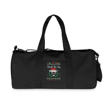 Christmas Cow - Moh ho ho - Dairy Farmer - Recycled Canvas Sports Bag by Stanley/Stella - black - Front