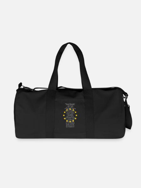 Text der Europäischen Union - Recycelte Canvas-Sporttasche von Stanley/Stella - Schwarz