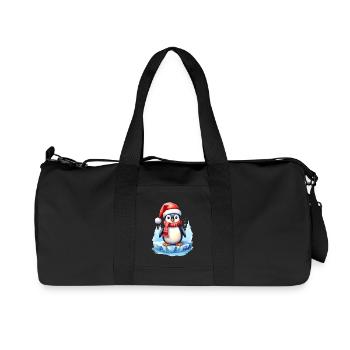 Pinguin im Winter und zu Weihnachten - Recycelte Canvas-Sporttasche von Stanley/Stella - Schwarz - Vorne