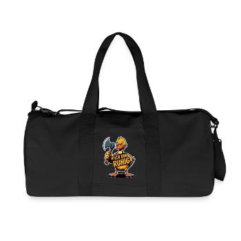 Böse Ente mit Axt – Lustiger Spruch Ich bin ruhig - Recycelte Canvas-Sporttasche von Stanley/Stella - Schwarz - Vorne