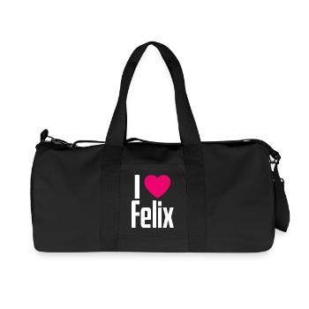 I Love Felix Pink Heart I Love Felix - Recycled Canvas Sports Bag by Stanley/Stella - black - Front