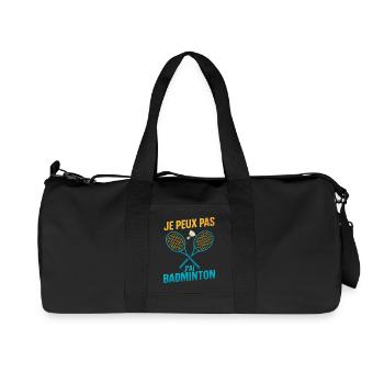 Ich kann nicht Badminton haben - Recycelte Canvas-Sporttasche von Stanley/Stella - Schwarz - Vorne
