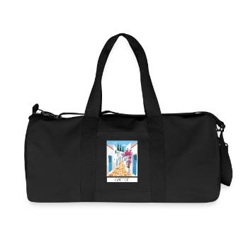 Chemin routier grec bleu & blanc - Sac de sport en toile recyclée Stanley/Stella - noir - Devant
