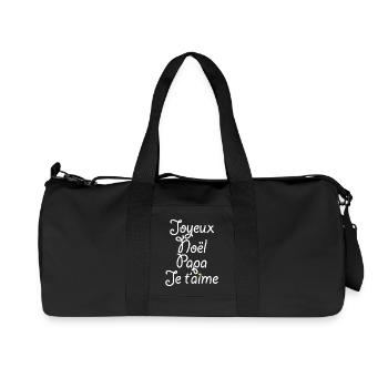 Joyeux Noël Papa Je t'aime - Sac de sport en toile recyclée Stanley/Stella - noir - Devant