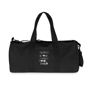Schwarzweiße Pinselstriche  - Recycelte Canvas-Sporttasche von Stanley/Stella - Schwarz - Vorne