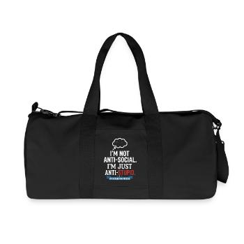 Je ne suis pas antisocial, juste anti-stupide - Sac de sport en toile recyclée Stanley/Stella - noir - Devant