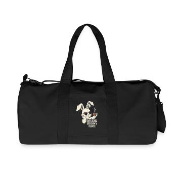 Grumpy Bunny Kaffee - Morgen Hase - Recycelte Canvas-Sporttasche von Stanley/Stella - Schwarz - Vorne