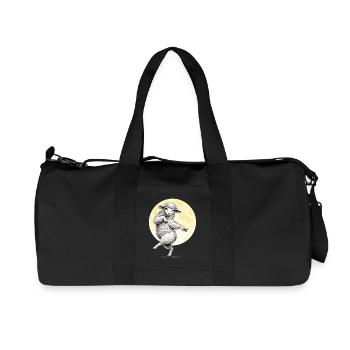 Moon Dancing Sheep Illustration - Recycled Canvas Sports Bag by Stanley/Stella - black - Front
