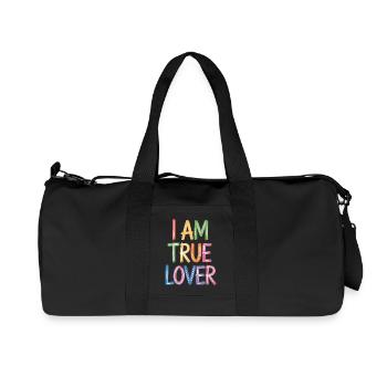 Je suis un vrai amoureux Écriture colorée Imprimé - Sac de sport en toile recyclée Stanley/Stella - noir - Devant