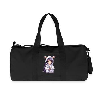 Style sweat à capuche Chibi Bunny - Sac de sport en toile recyclée Stanley/Stella - noir - Devant