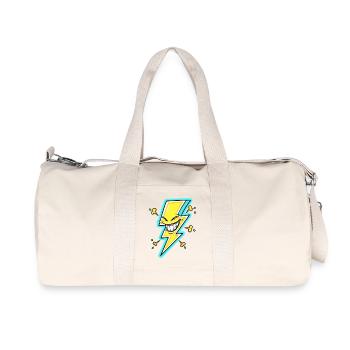 Laughing Lightning Cartoon - Recycled Canvas Sports Bag by Stanley/Stella - natural - Front