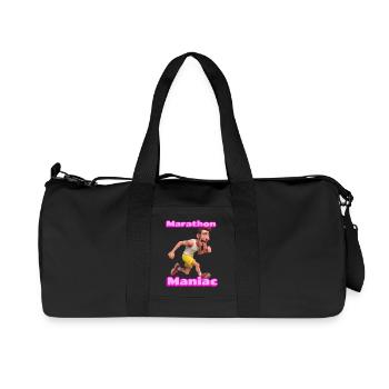 Marathon Maniac Cartoon Runner - Recycled Canvas Sports Bag by Stanley/Stella - black - Front