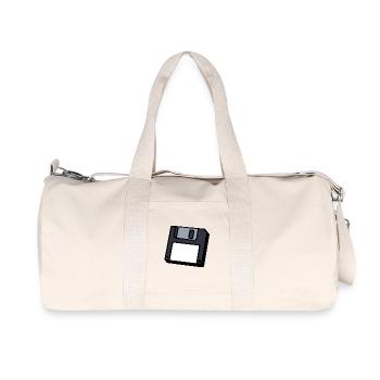 Floppy Disk Retro Symbol Computer - Recycled Canvas Sports Bag by Stanley/Stella - natural - Front