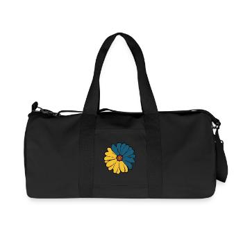 Flower dark blue blue flower flowers blue-yellow - Recycled Canvas Sports Bag by Stanley/Stella - black - Front