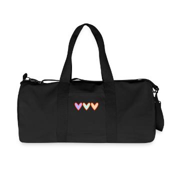 HERZ. HERZ. VALENTINSTAG. LIEBE. LIEBE. PAAR. - Recycelte Canvas-Sporttasche von Stanley/Stella - Schwarz - Vorne