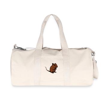Rennmaus braun Geschenk - Recycelte Canvas-Sporttasche von Stanley/Stella - Naturweiß - Vorne