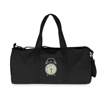 uhr zeit watch clock time hourglass sanduhr40 - Recycelte Canvas-Sporttasche von Stanley/Stella - Schwarz - Vorne