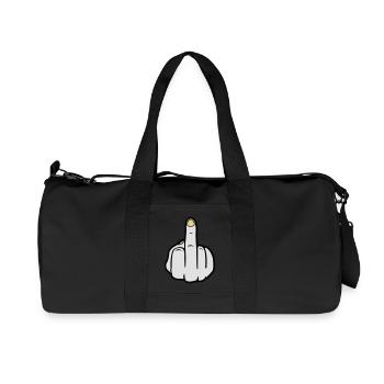 mittelfinger_colors - Recycelte Canvas-Sporttasche von Stanley/Stella - Schwarz - Vorne