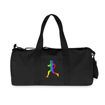 Bunter Läuferin Regenbogen - Recycelte Canvas-Sporttasche von Stanley/Stella - Schwarz - Vorne