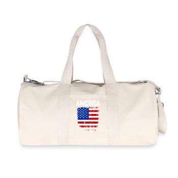 Graphique du drapeau américain vieilli - Sac de sport en toile recyclée Stanley/Stella - blanc naturel - Devant