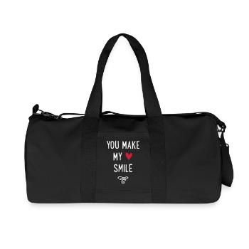you make my heart smile - Recycled Canvas Sports Bag by Stanley/Stella - black - Front