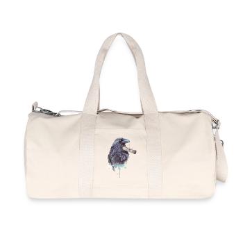 Letter Raven Witch Bird Mystic Design - Recycled Canvas Sports Bag by Stanley/Stella - natural - Front