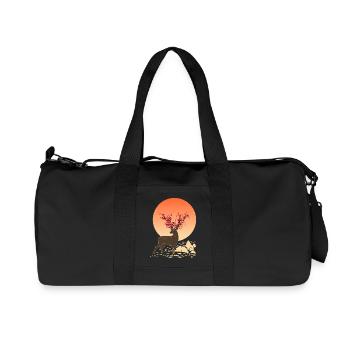 Hirschgeist | Schützen Sie Sika Hirsche - Recycelte Canvas-Sporttasche von Stanley/Stella - Schwarz - Vorne