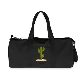 large green cactus in the desert in the sand - Recycled Canvas Sports Bag by Stanley/Stella - black - Front