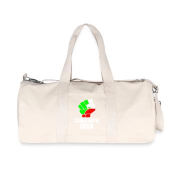 Stand with iran - Recycelte Canvas-Sporttasche von Stanley/Stella - Naturweiß - Vorne
