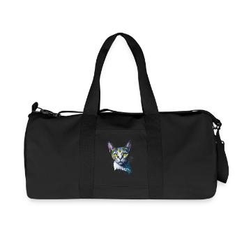 Mignon Splash Art Cat Design - Sac de sport en toile recyclée Stanley/Stella - noir - Devant