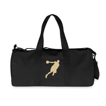 Silhouette de joueur de basketball, design sportif dynamique - Sac de sport en toile recyclée Stanley/Stella - noir - Devant