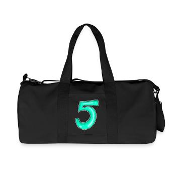 5 Motif de numéro de numéro - Sac de sport en toile recyclée Stanley/Stella - noir - Devant