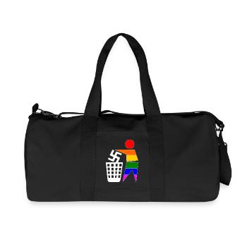 halte deine umwelt sauber - gegen rechts - Recycelte Canvas-Sporttasche von Stanley/Stella - Schwarz - Vorne