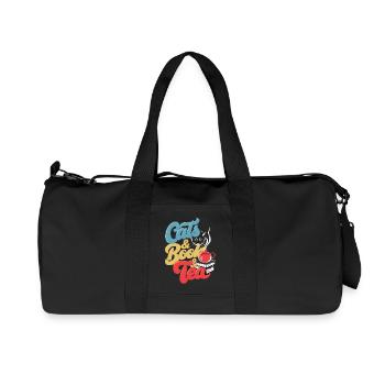 Chat et thé Imprimer - Sac de sport en toile recyclée Stanley/Stella - noir - Devant