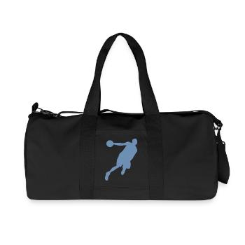 Silhouette de basketteur, design sportif dynamique - Sac de sport en toile recyclée Stanley/Stella - noir - Devant