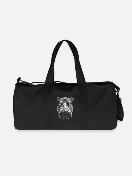 Nilpferd Portrait Flusspferd Wildtier Tier - Recycelte Canvas-Sporttasche von Stanley/Stella - Schwarz