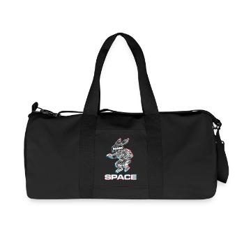 Abstract Space Bunny with 3D Effect - Recycled Canvas Sports Bag by Stanley/Stella - black - Front