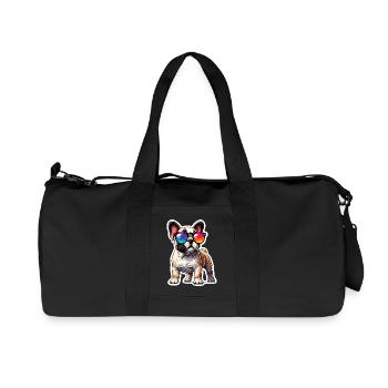 Bouledogue français - Sac de sport en toile recyclée Stanley/Stella - noir - Devant