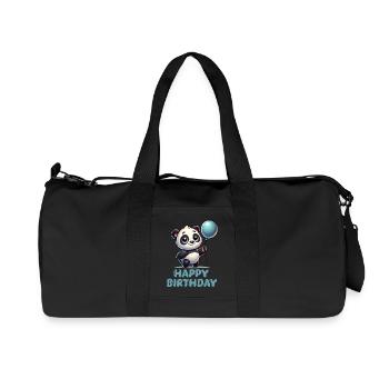 Panda Comic Balloon Birthday - Recycled Canvas Sports Bag by Stanley/Stella - black - Front
