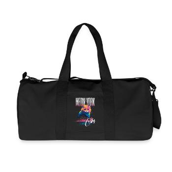 New York City Katze Meow Stadt Skyline Amerika USA - Recycelte Canvas-Sporttasche von Stanley/Stella - Schwarz - Vorne