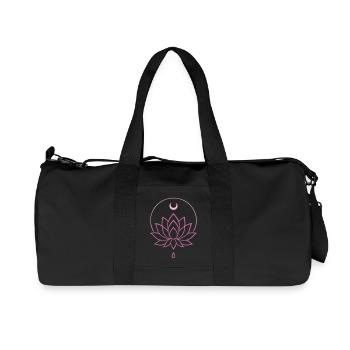 Lotus & Moon - Spiritual Yoga Design in Pink - Recycled Canvas Sports Bag by Stanley/Stella - black - Front