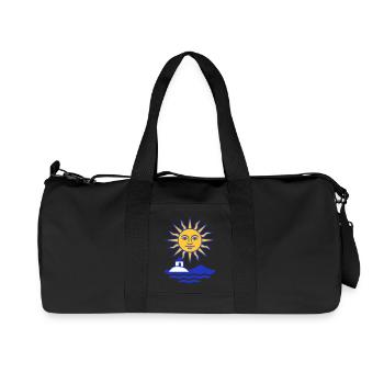 Grèce Soleil : Soleil, Eau, Chapelle - Sac de sport en toile recyclée Stanley/Stella - noir - Devant