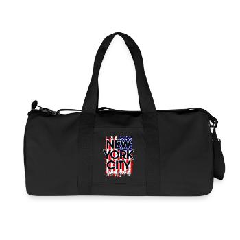 Conception du drapeau de la ville de New York - Sac de sport en toile recyclée Stanley/Stella - noir - Devant