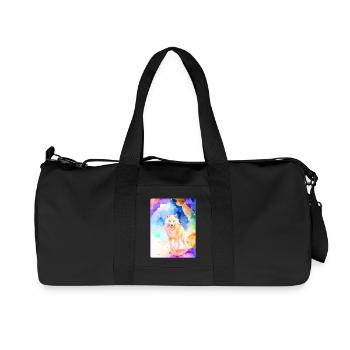 Loup blanc devant une grotte colorée - Sac de sport en toile recyclée Stanley/Stella - noir - Devant